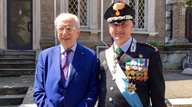 Il Presidente Sforza Fogliani con il comandante provinciale Scattaretico