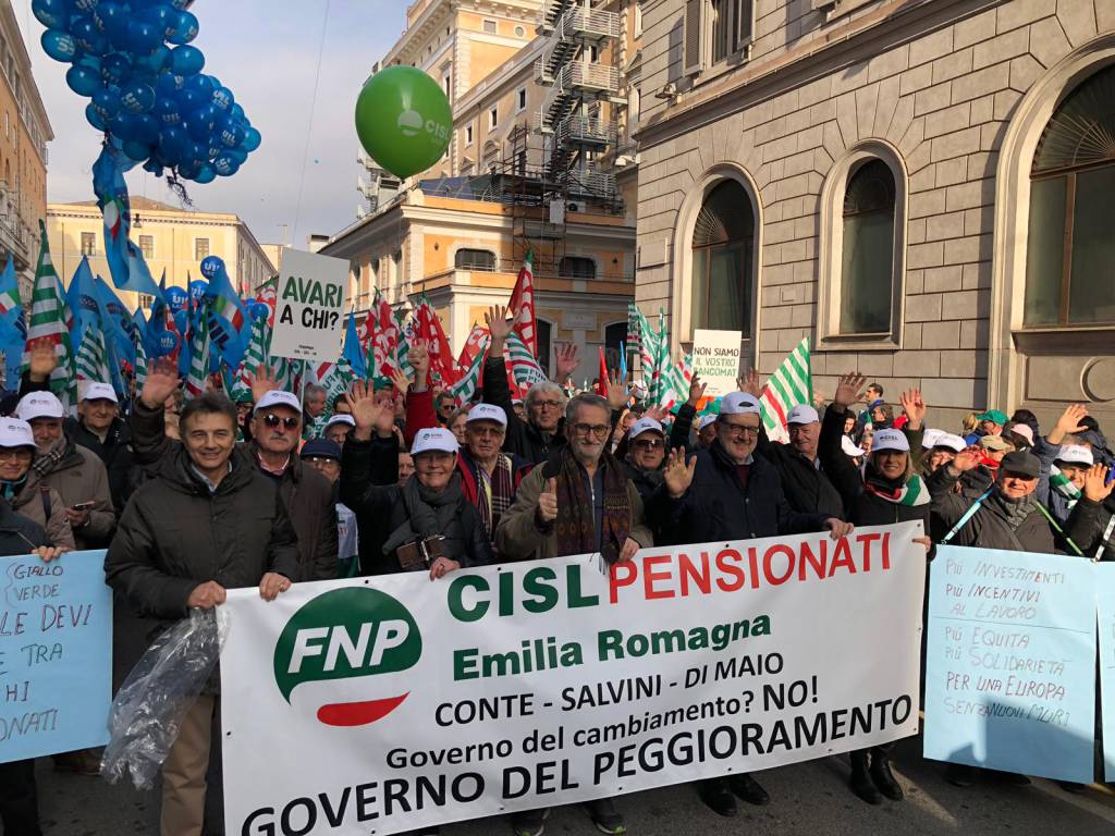 La manifestazione dei sindacati a Roma