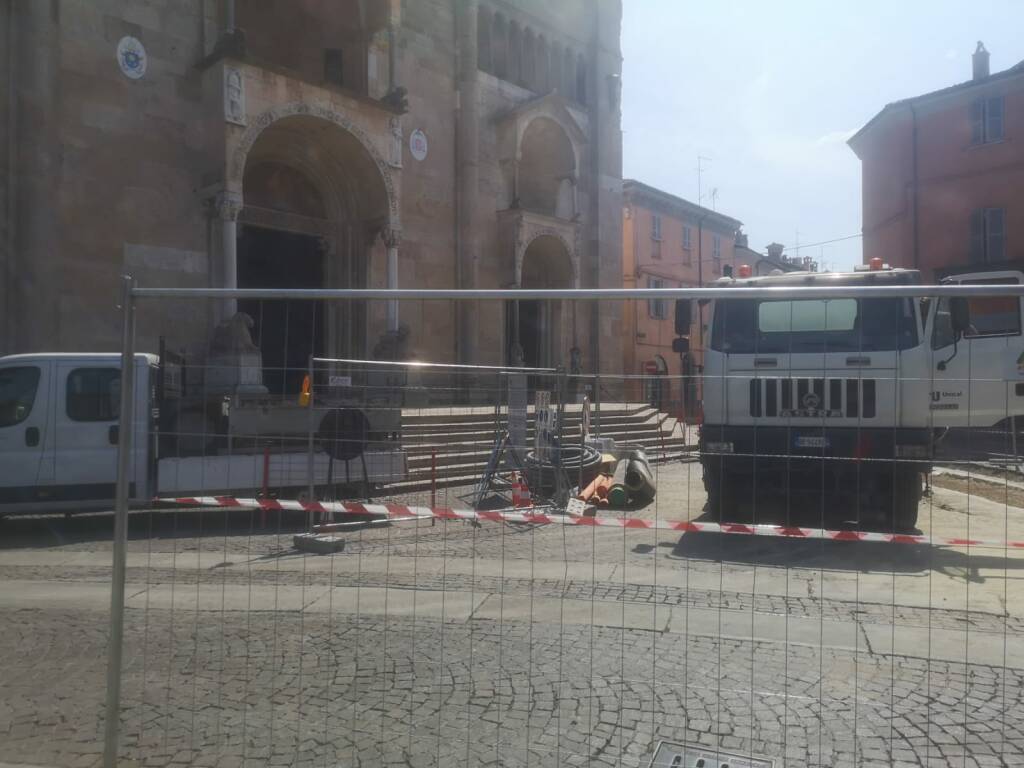 Piazza Duomo trasformata in cantiere 