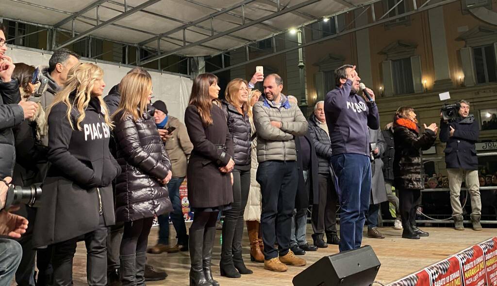 Il comizio di Matteo Salvini in Piazza Cavalli 