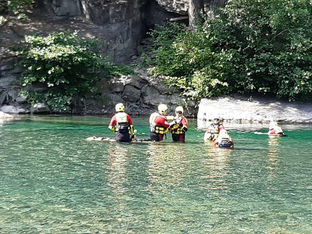 Esercitazione della Croce Rossa in Trebbia