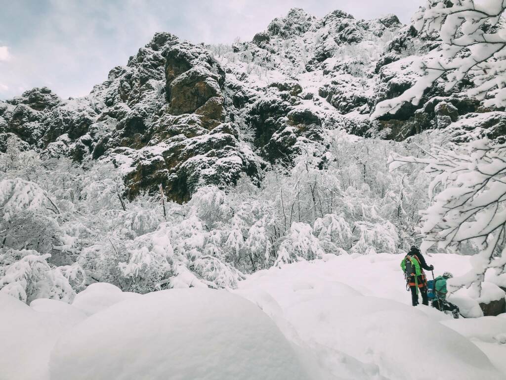 Prima scalata invernale sulla parete nord della Pietra Parcellara 