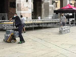 Preparativi giro d'Italia in piazza Cavalli 