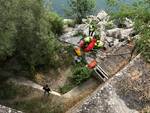 Caduto in Trebbia, soccorso alpino e vigili del fuoco Bobbio