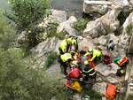 Caduto in Trebbia, soccorso alpino e vigili del fuoco Bobbio