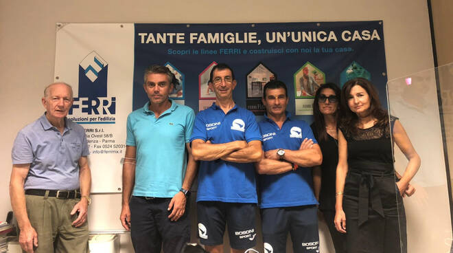 coach Enrico Mazzola e il presidente Stiliano Faroldi in visita alla sede aziendale di Ferri