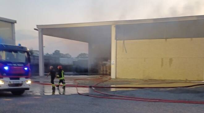 Incendio in ditta a Podenzano