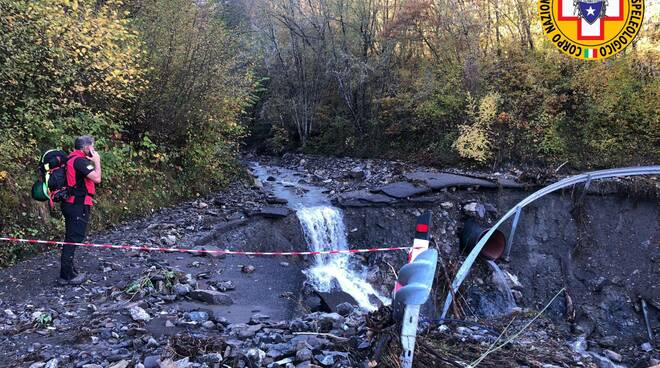 Strada Pomarolo crollata Soccorso alpino